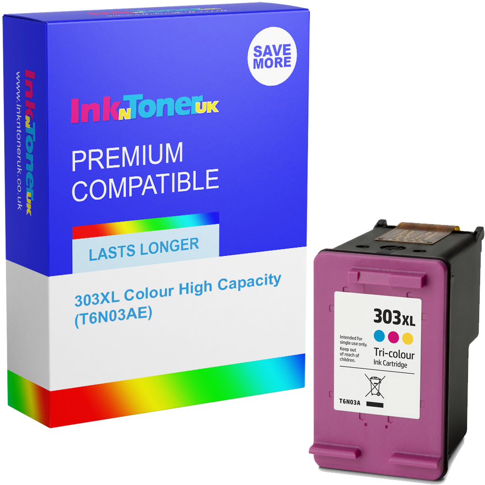 Premium Remanufactured HP 303XL Colour High Capacity Ink Cartridge (T6N03AE)