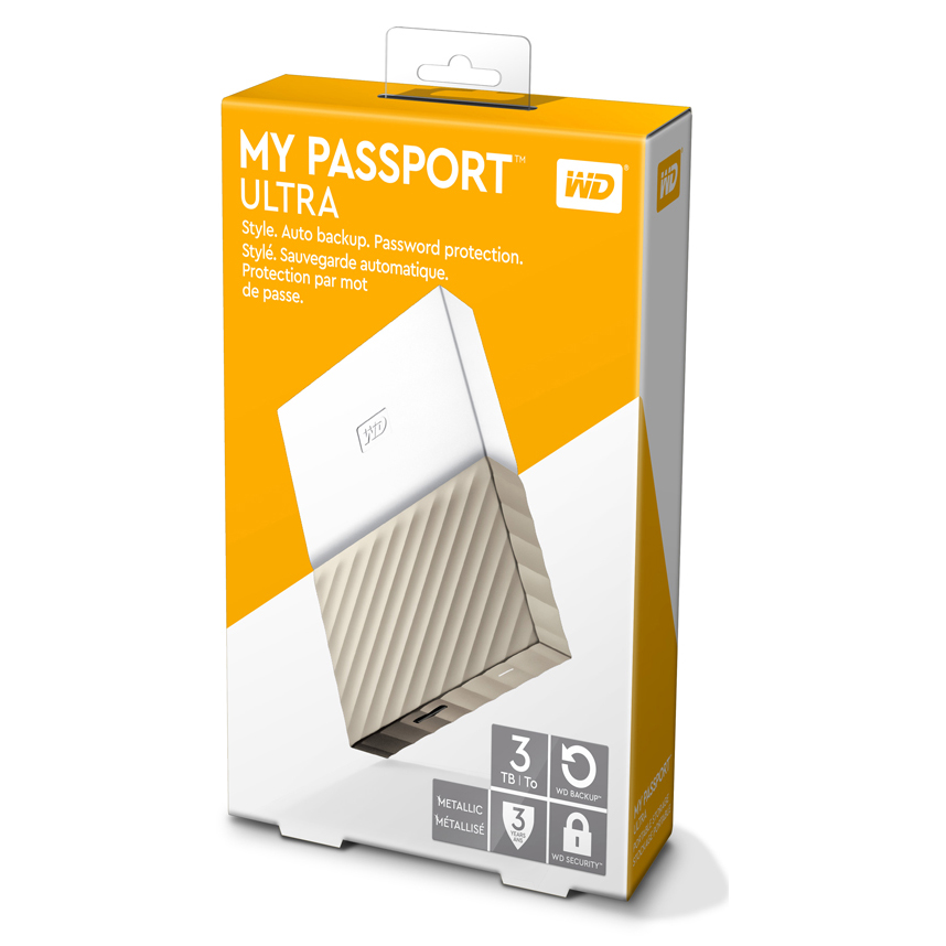 Original Western Digital My Passport Ultra 3TB USB 3.0 External Hard Drive (WDBFKT0030BGD-WESN)