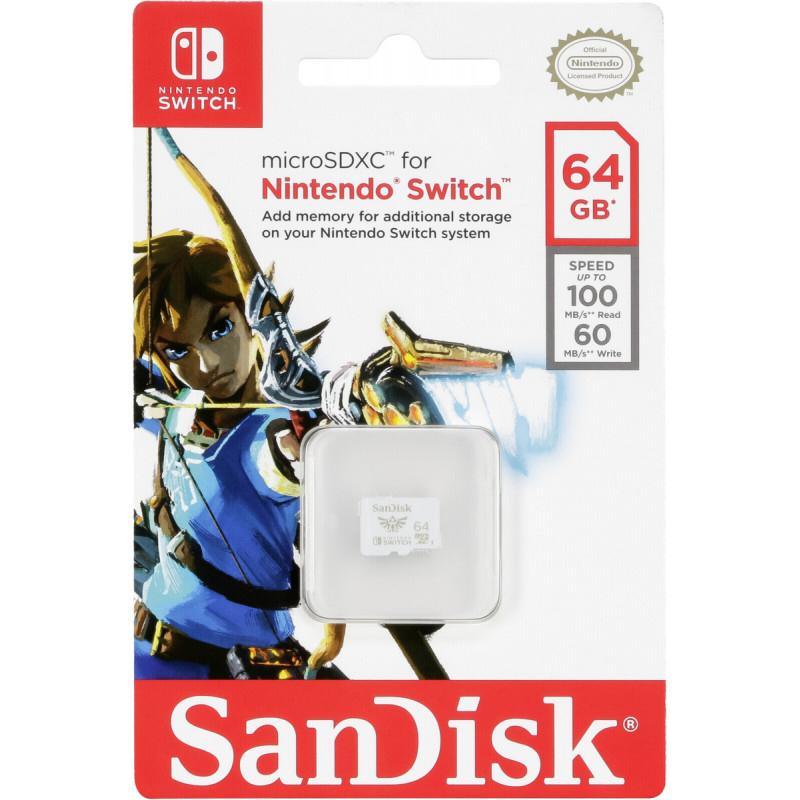 Original SanDisk 64GB Nintendo Switch microSDXC Memory Card (SDSQXAT-064G-GNC)