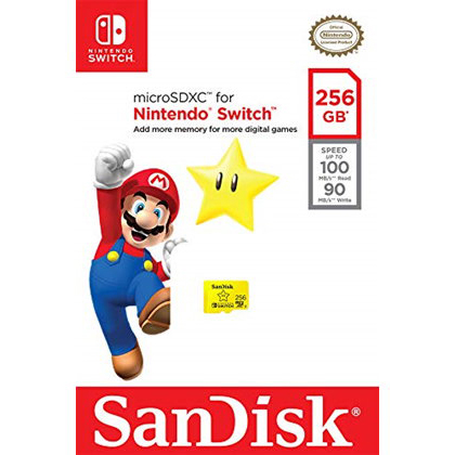 Original SanDisk Nintendo Switch 256GB MicroSDXC Memory Card (SDSQXAO-256G-GNC)