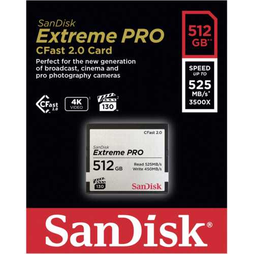 Original Sandisk Extreme Pro Cfast 512Gb Card (SDCFSP-512G-G46D)