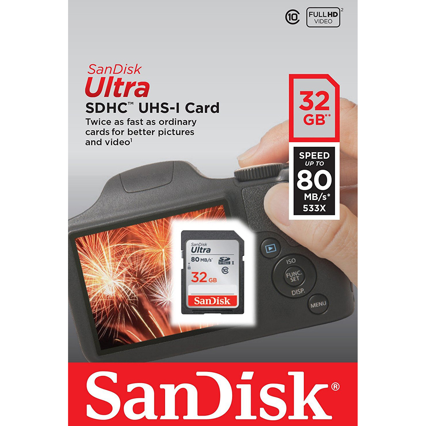 Original SanDisk Extreme Plus Class 10 32GB SDHC Memory Card (SDSDXWF-032G-GNC)