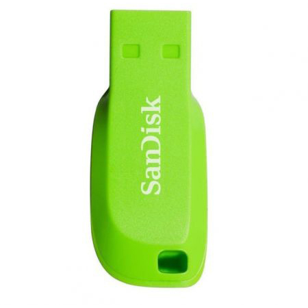 Original SanDisk Cruzer Blade 16GB Electric Green USB 2.0 Flash Drive (SDCZ50C016GB35GE)