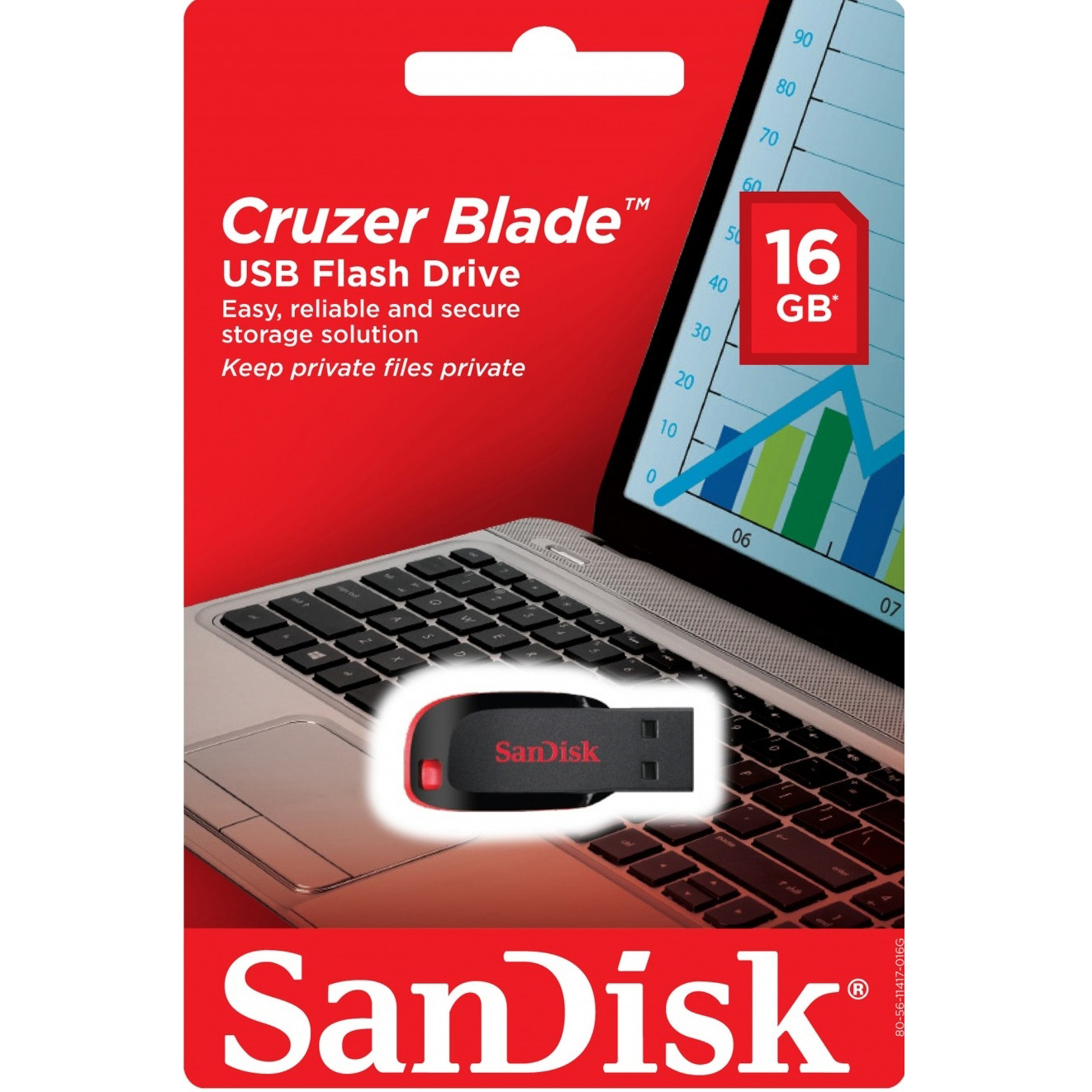 Original SanDisk Cruzer Blade 16GB USB 2.0 Flash Drive (SDCZ50C-016G-B35)