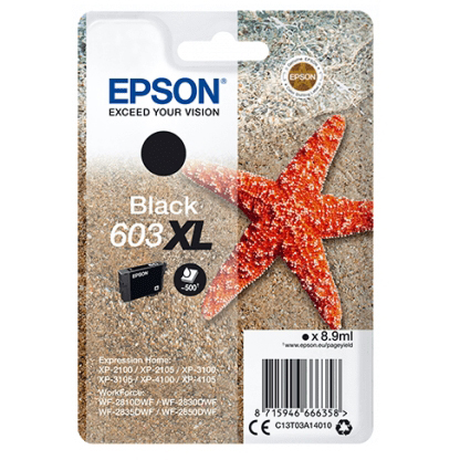 Original Epson 603XL Black High Capacity Ink Cartridge (C13T03A14010) T03A1 Starfish