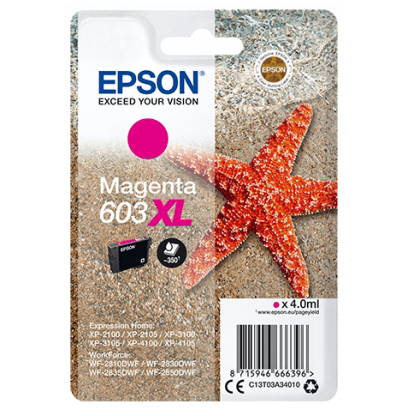 Original Epson 603XL Magenta High Capacity Ink Cartridge (C13T03A34010) T03A3 Starfish