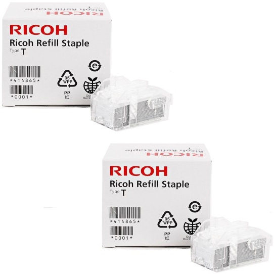 Original Ricoh Type T Staple Refill Cartridge Pack Of 2 - 20,000 Staples (414865)