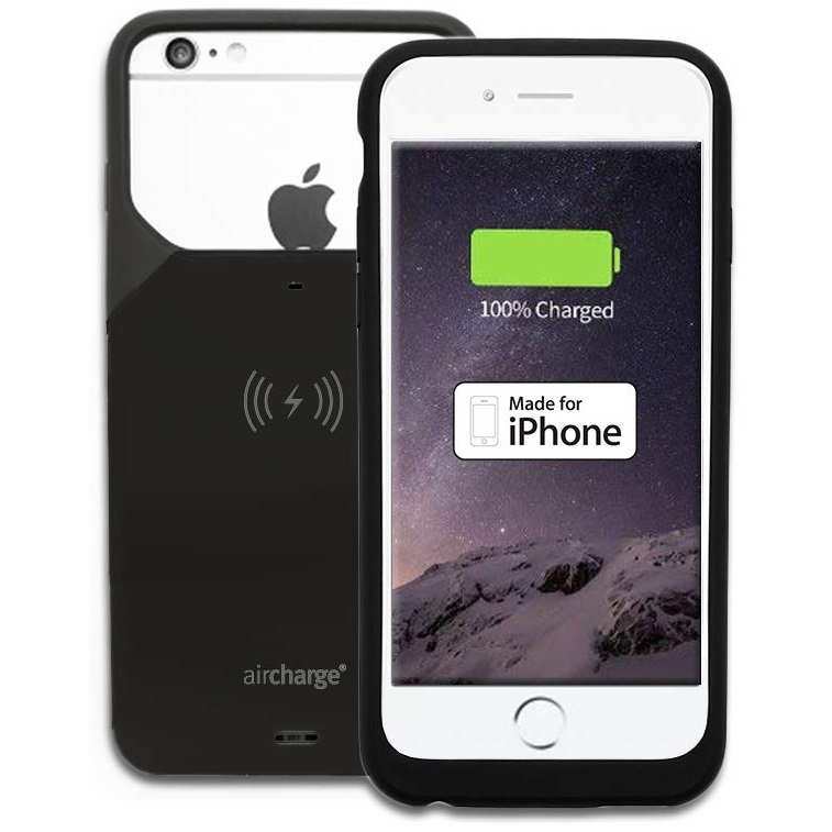 Original Aircharge MFi Certified Wireless Charging Protective Case Black for Apple iPhone 6/6S (AIR0217)