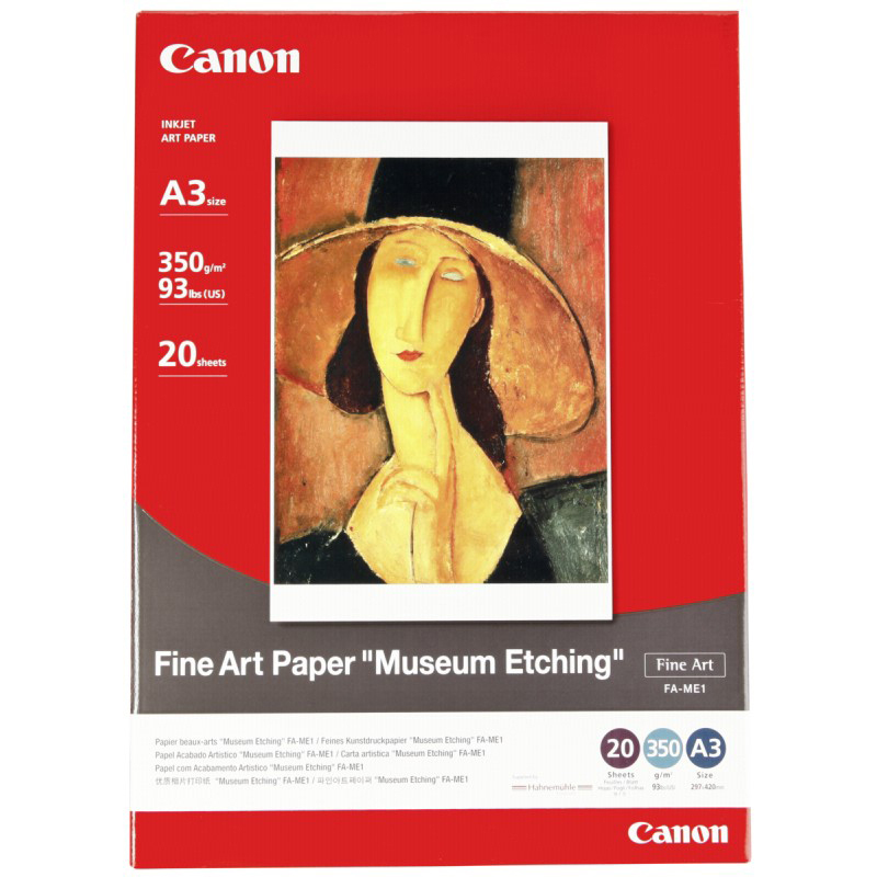 Original Canon A3 297 x 420mm Fine Art Paper - 20 sheets (1262B006)