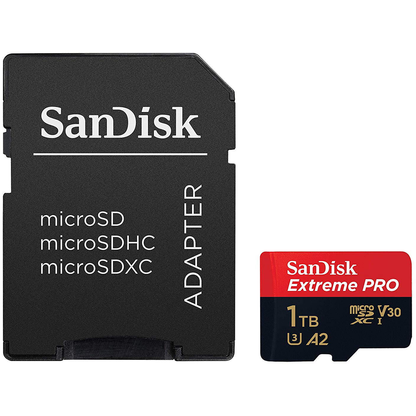 Original SanDisk Extreme Pro Class 10 1TB microSDXC Memory Card + SD Adapter (SDSQXCZ-1T00-GN6)