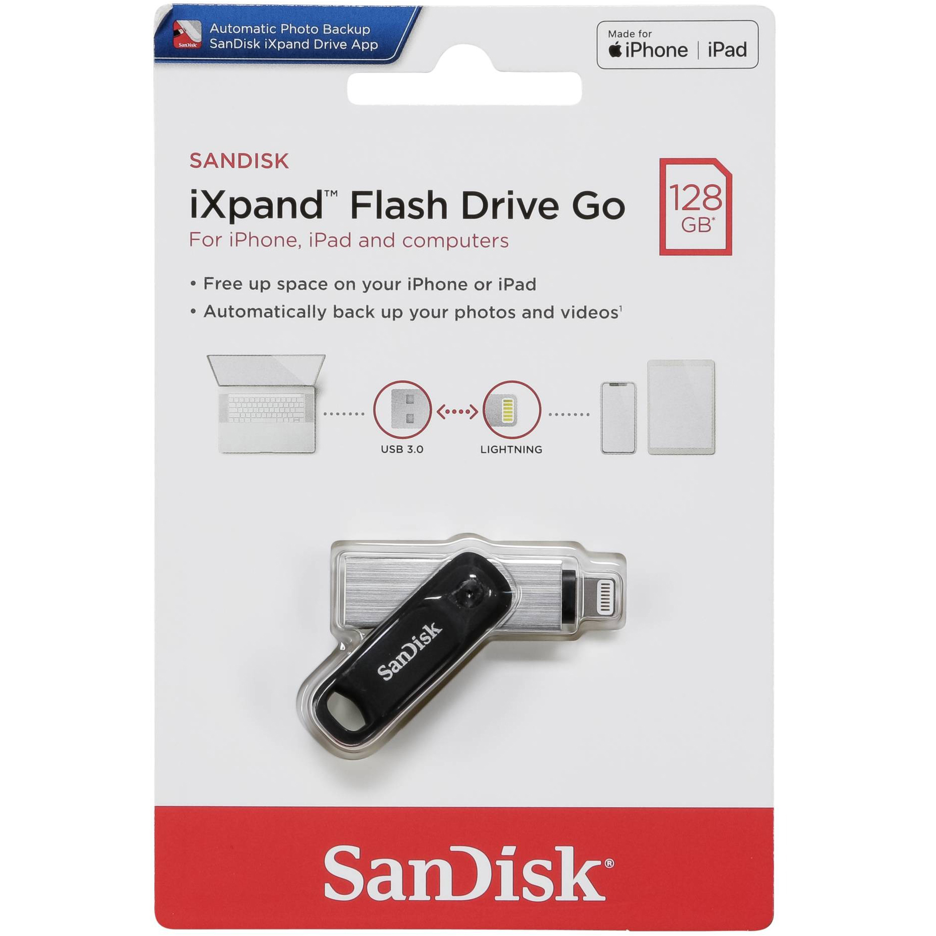 Original SanDisk ixpand 128GB USB 3.0 Flash Drive (SDIX60N-128G-GN6)