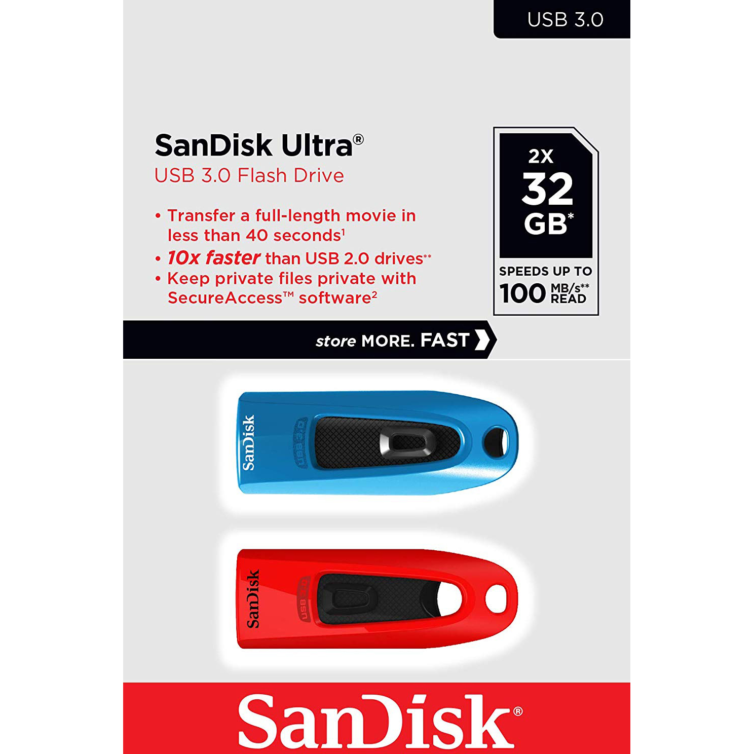 Original SanDisk Ultra 32GB USB 3.0 Flash Drive (SDCZ48-032G-G462)