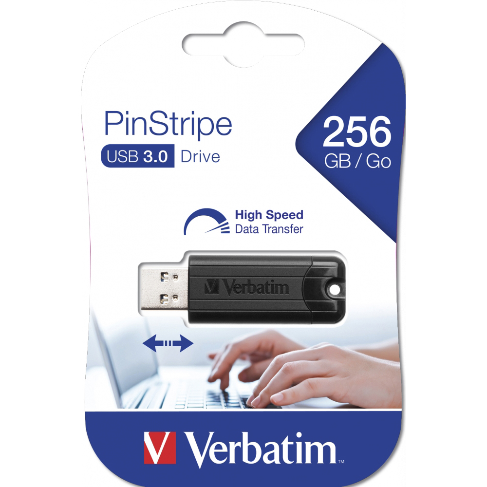 Original Verbatim PinStripe 256GB USB 3.0 Flash Drive (49320)