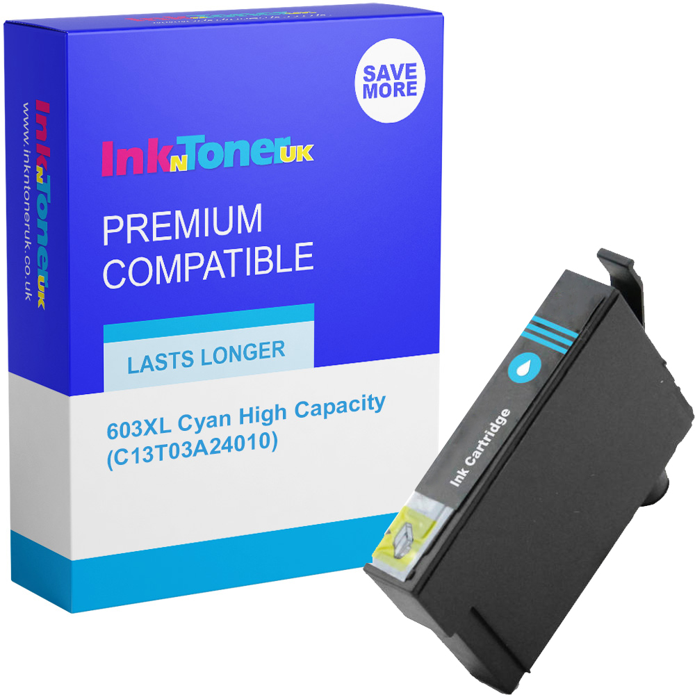 Premium Compatible Epson 603XL Cyan High Capacity Ink Cartridge (C13T03A24010) T03A2 Starfish