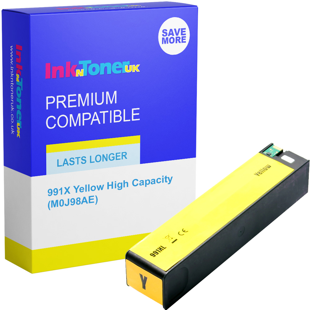 Premium Remanufactured HP 991X Yellow High Capacity Ink Cartridge (M0J98AE)