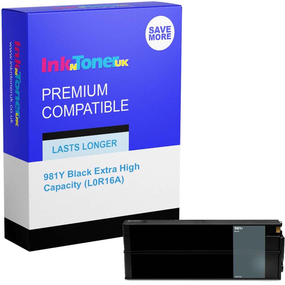 Premium Remanufactured HP 981Y Black Extra High Capacity Ink Cartridge (L0R16A)
