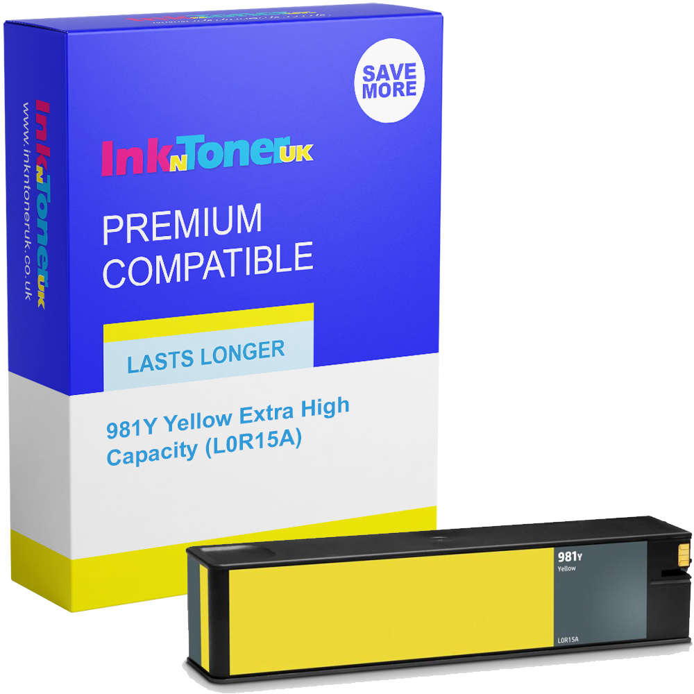 Premium Remanufactured HP 981Y Yellow Extra High Capacity Ink Cartridge (L0R15A)