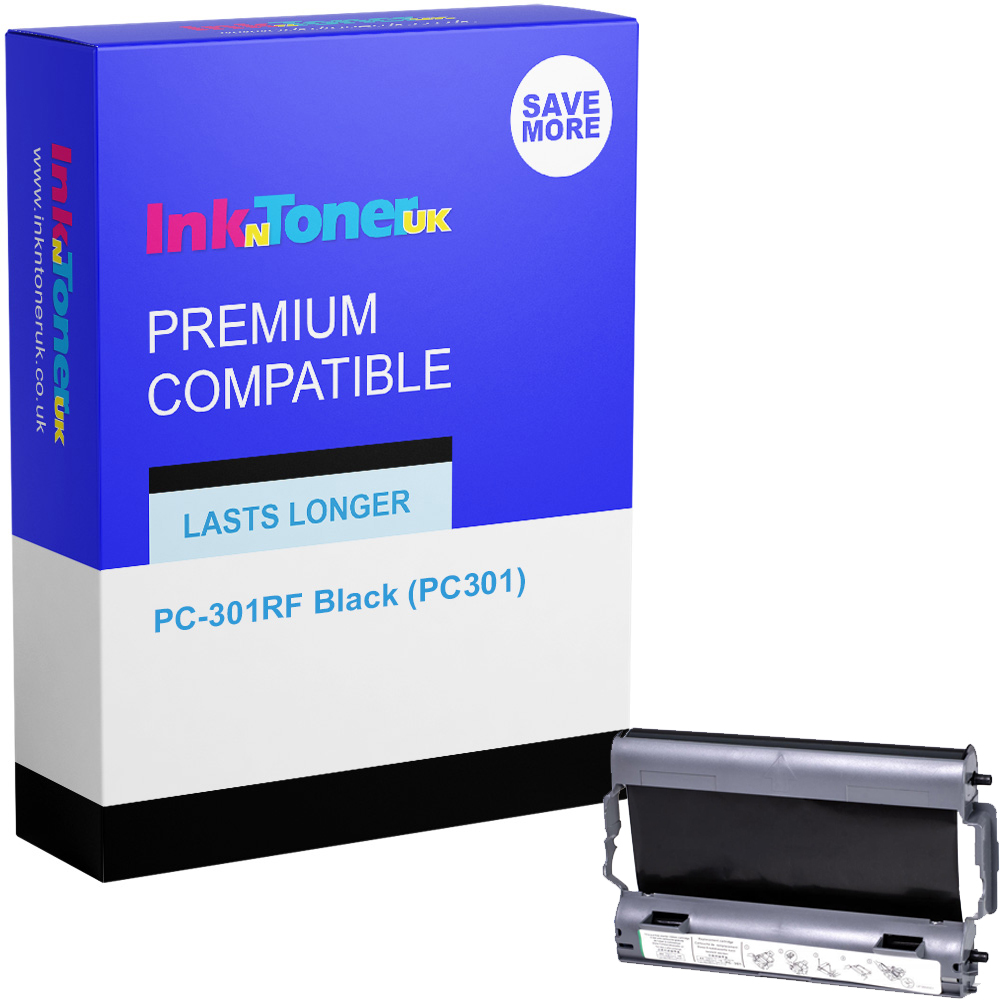 Premium Compatible Brother PC-301RF Black Thermal Ribbon (PC301)