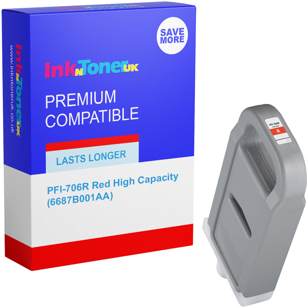 Premium Compatible Canon PFI-706R Red High Capacity Ink Cartridge (6687B001AA)