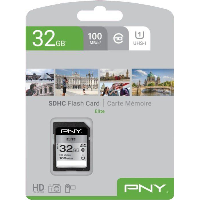 Original PNY 32GB High Elite Class 10 SDHC Memory Card (P-SD32GU1100EL-GE)