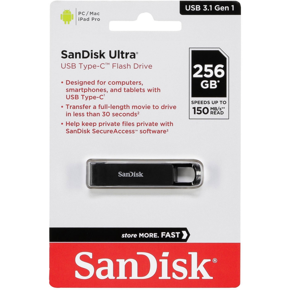 Original SanDisk Ultra 256GB Type-C USB Flash Drive (SDCZ460-256G-G46)
