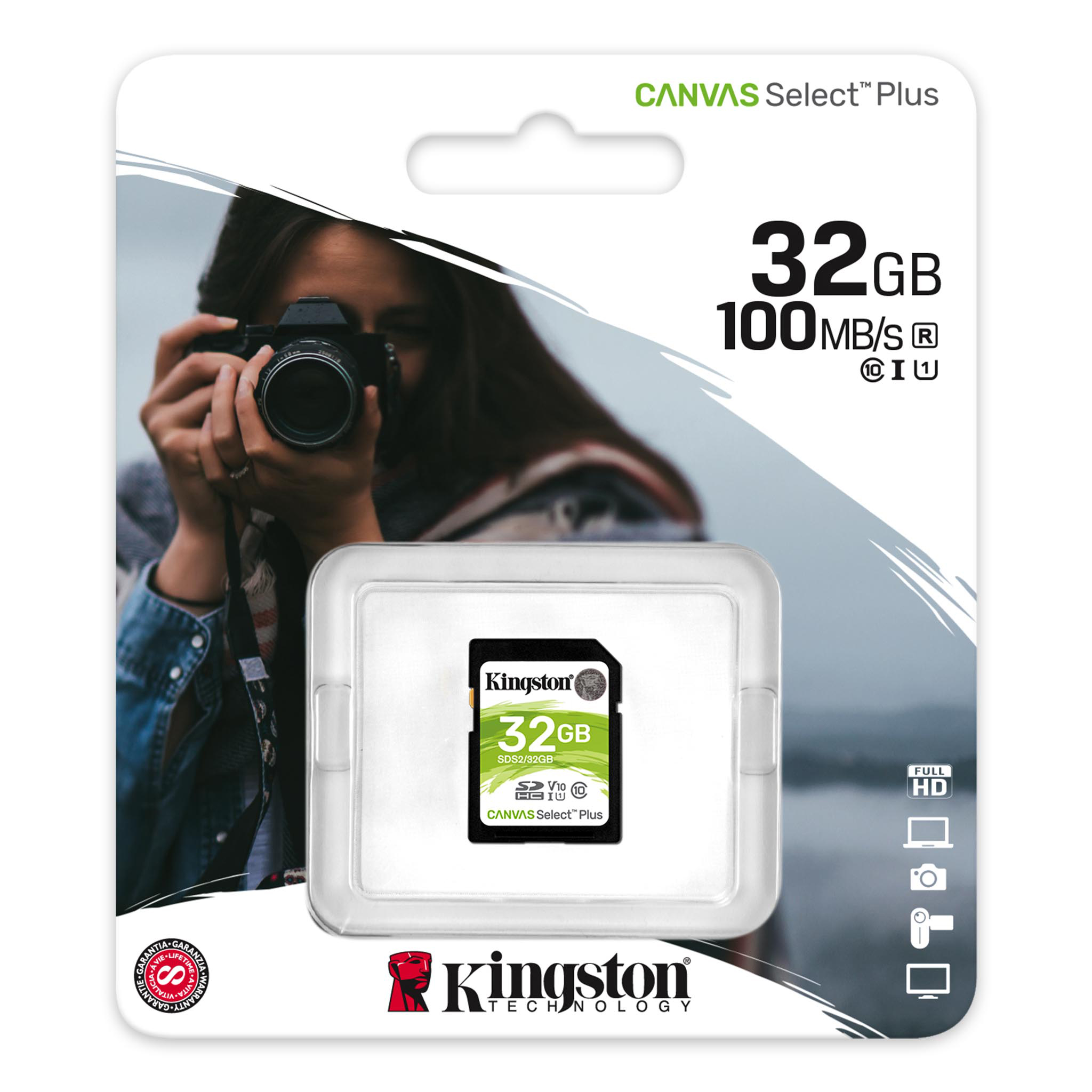 Original Kingston Canvas Select Class 10 64GB SDHC Memory Card (SDS2/32GB)