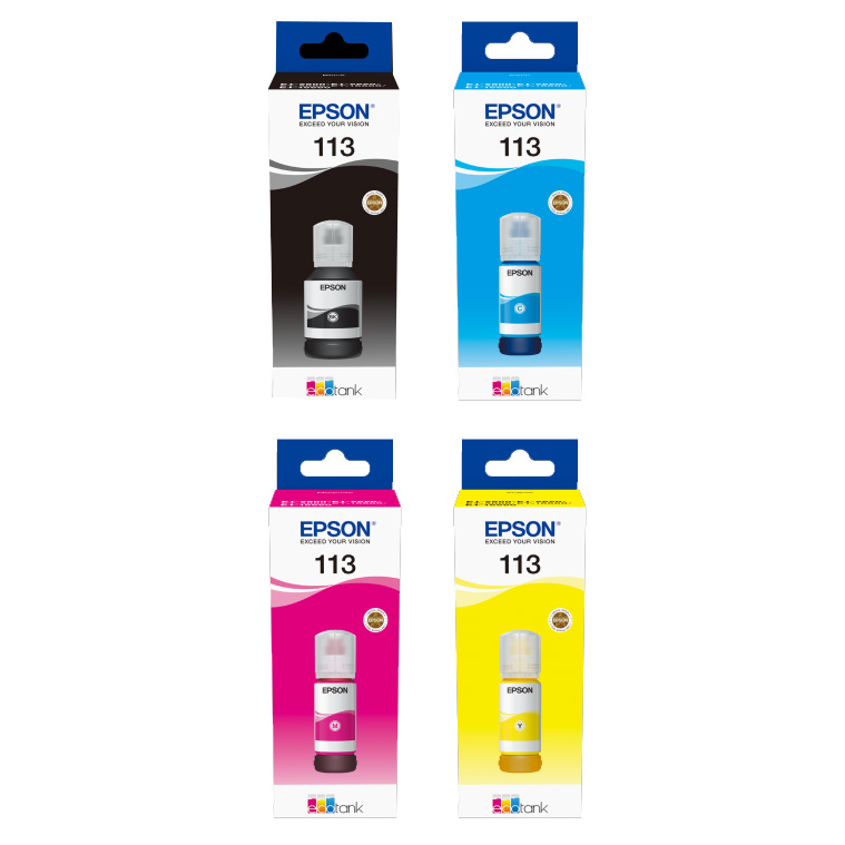 Original Epson 113 CMYK Multipack Ink Bottles (C13T06B140/ C13T06B240/ C13T06B340/ C13T06B440)