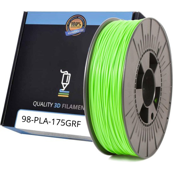 Premium Compatible PLA 1.75mm Green Fluor 1kg 3D Filament (PLA175GRF)
