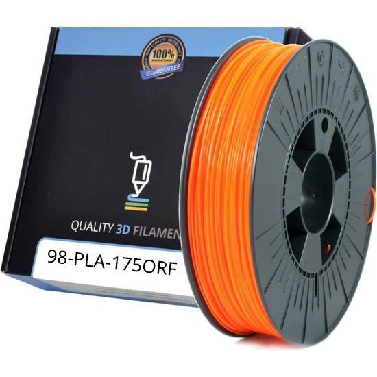 Premium Compatible PLA 1.75mm Orange Fluor 1kg 3D Filament (PLA175ORF)
