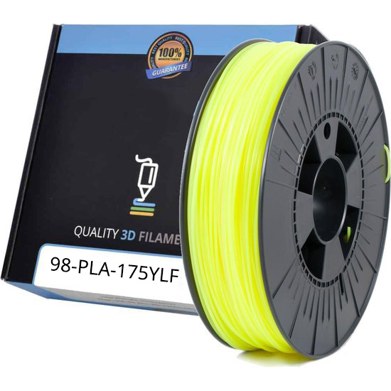 Premium Compatible PLA 1.75mm Yellow Fluor 1kg 3D Filament (PLA175YLF)
