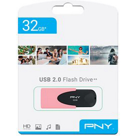 Original PNY Attache4 32GB USB 2.0 Pink Flash Drive (FD32GATT4PAS1KL-EF)
