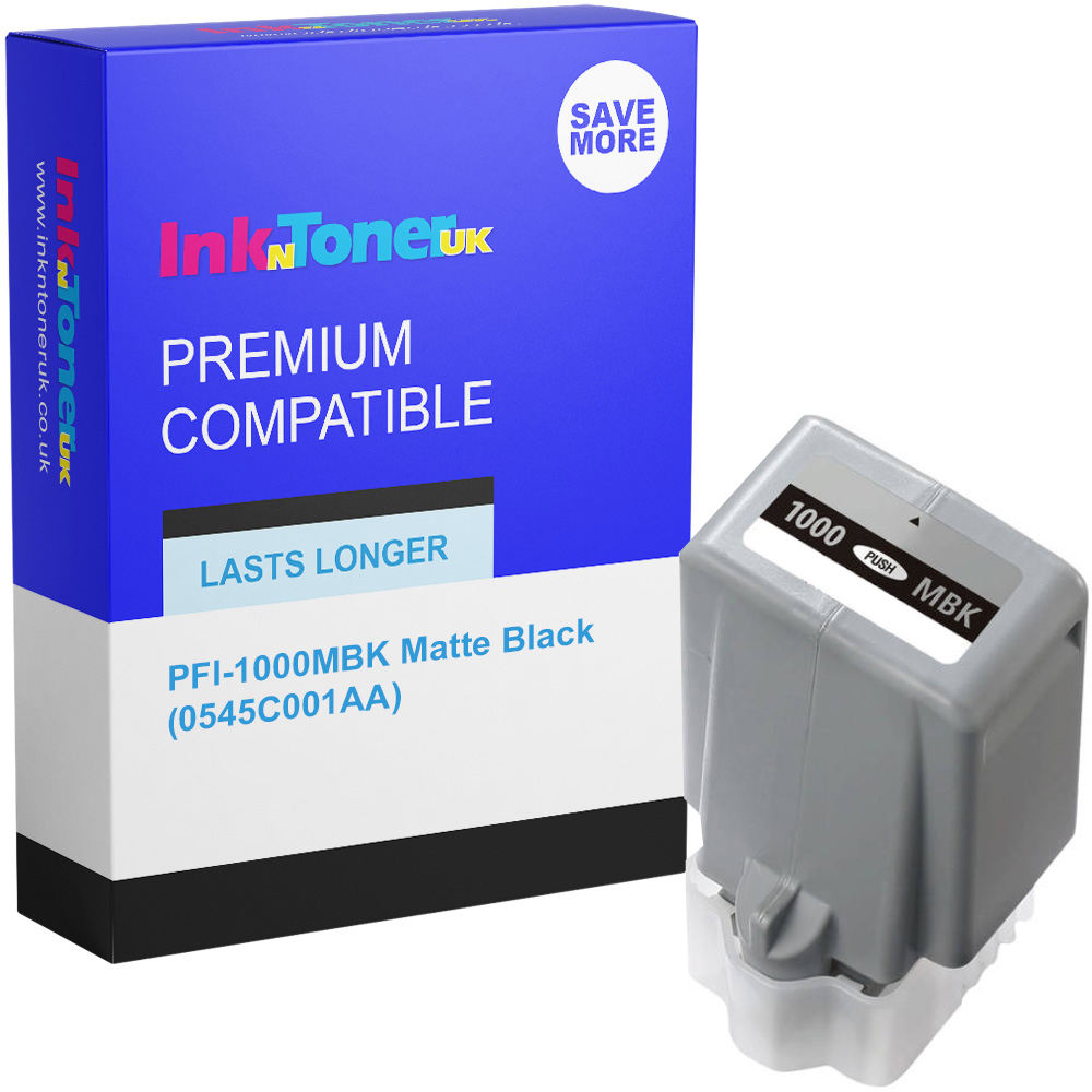 Premium Compatible Canon PFI-1000MBK Matte Black Ink Cartridge (0545C001AA)