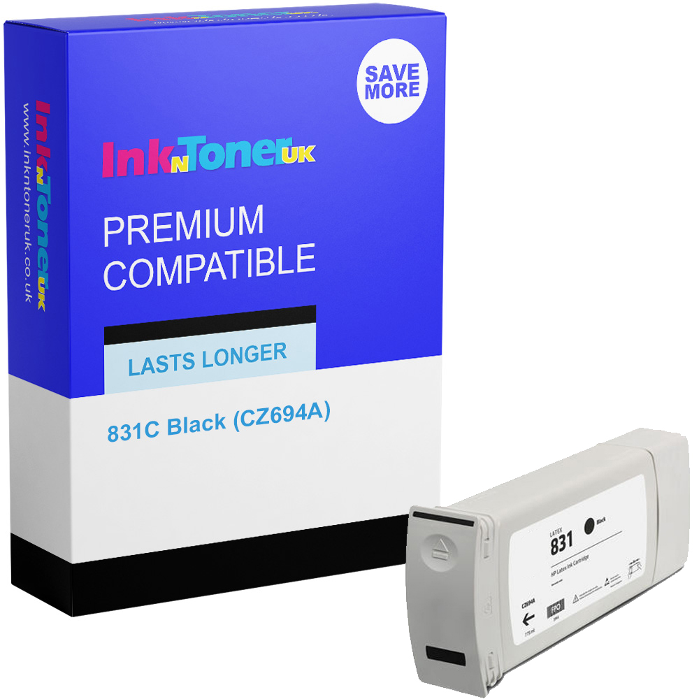 Premium Remanufactured HP 831C Black Latex Ink Cartridge (CZ694A)