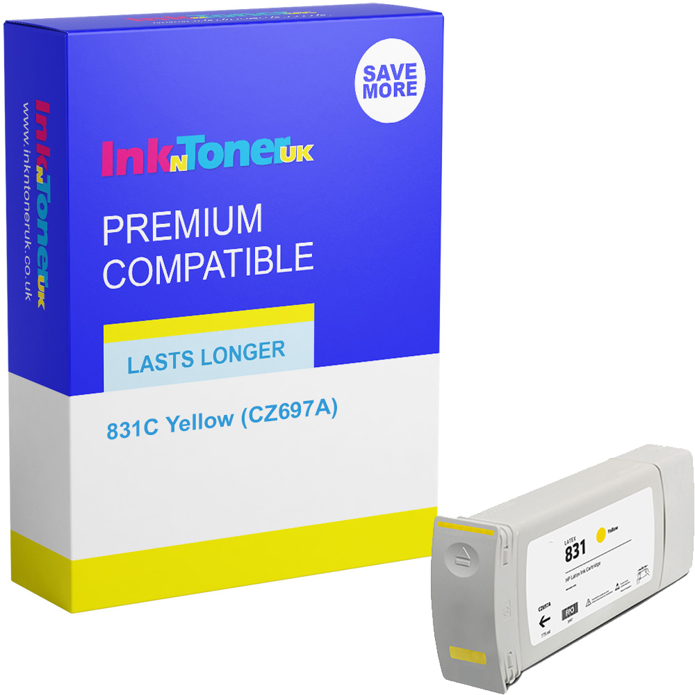 Premium Remanufactured HP 831C Yellow Latex Ink Cartridge (CZ697A)