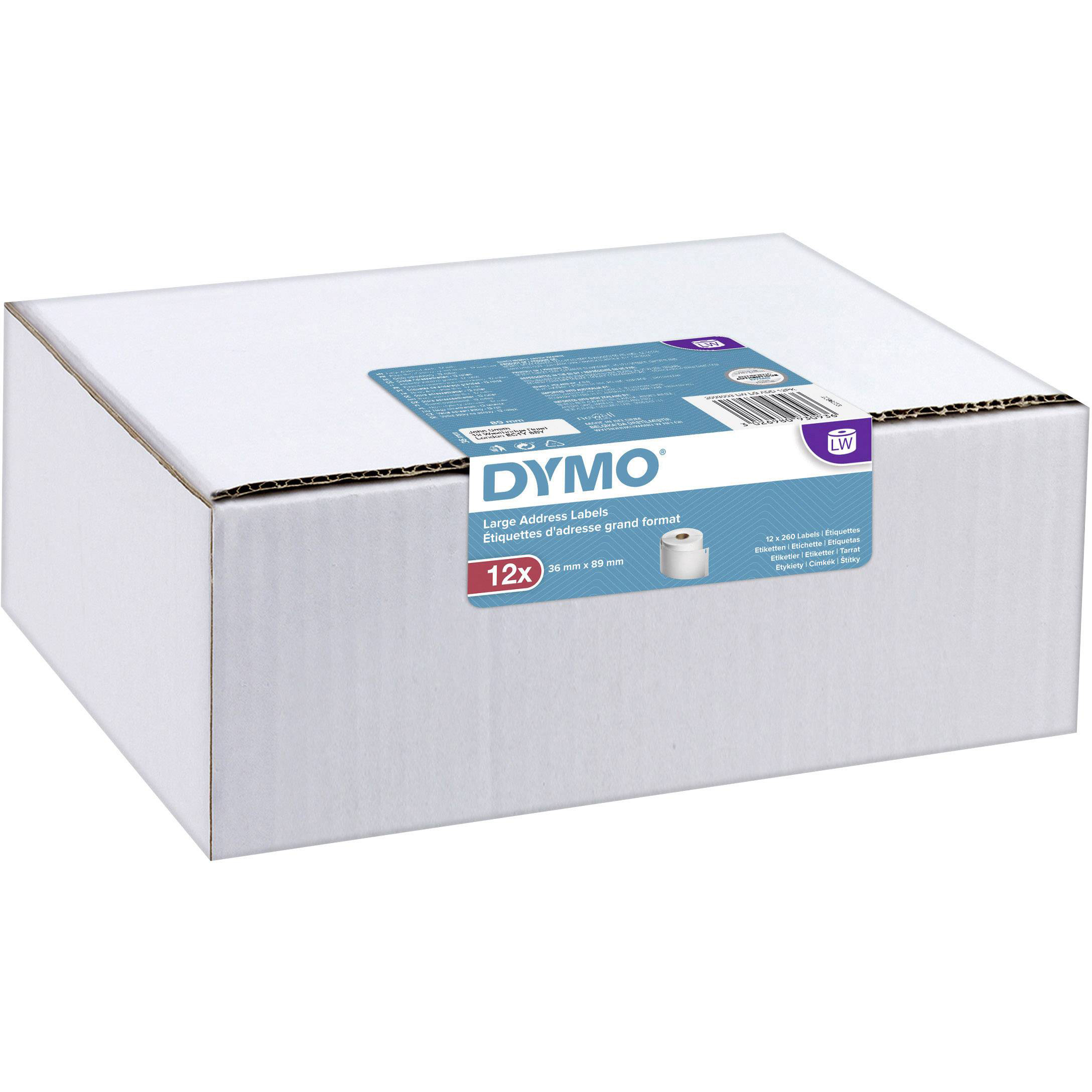 Original Dymo 99012 36 x 89mm Large Address Labels 12 Pack (2093093)