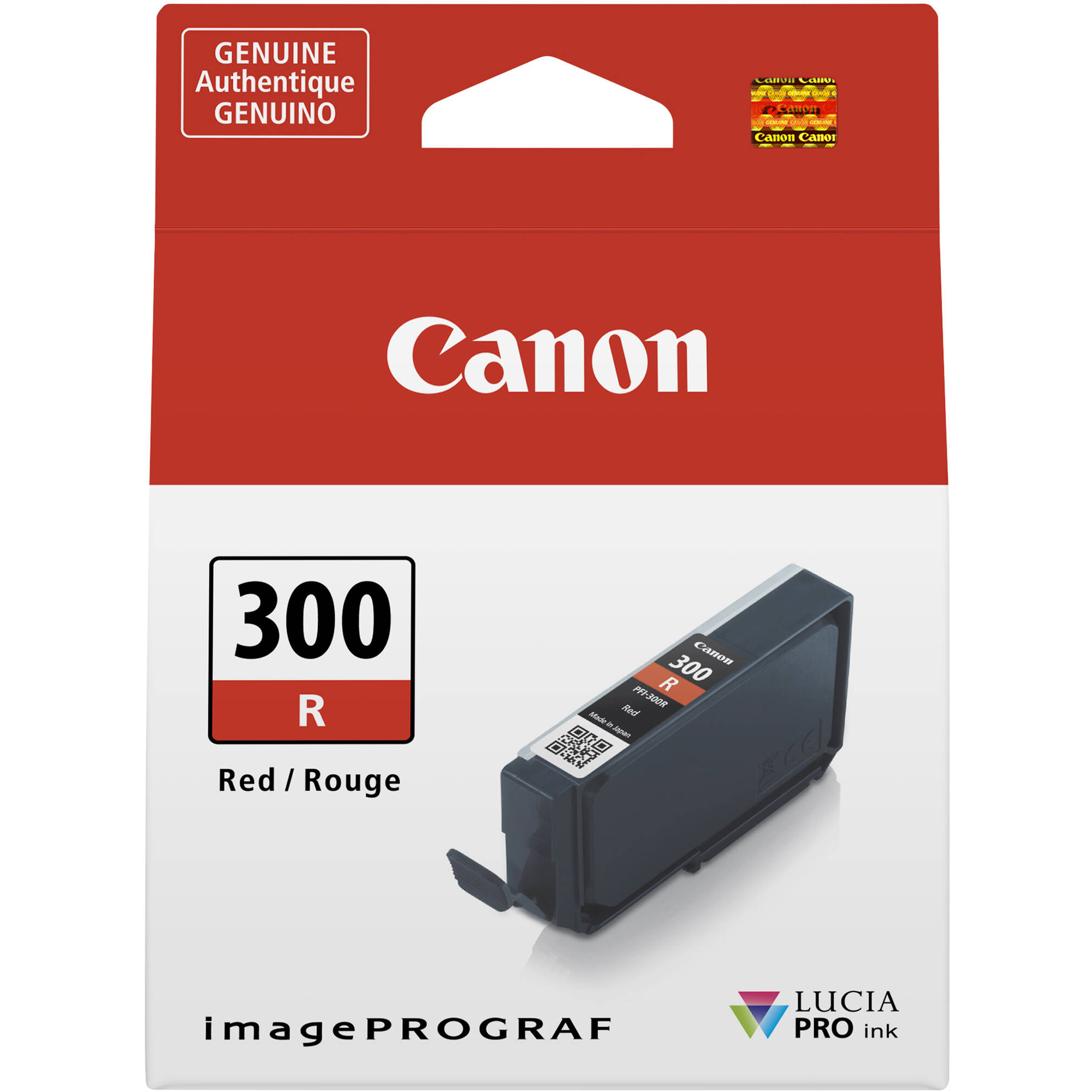 Original Canon PFI-300R Red Ink Cartridge (4199C001)