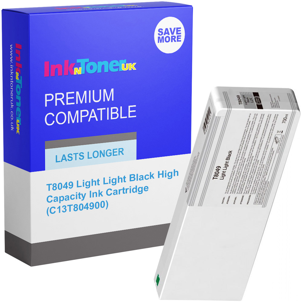 Premium Compatible Epson T8049 Light Light Black High Capacity Ink Cartridge (C13T804900 / C13T55K900)