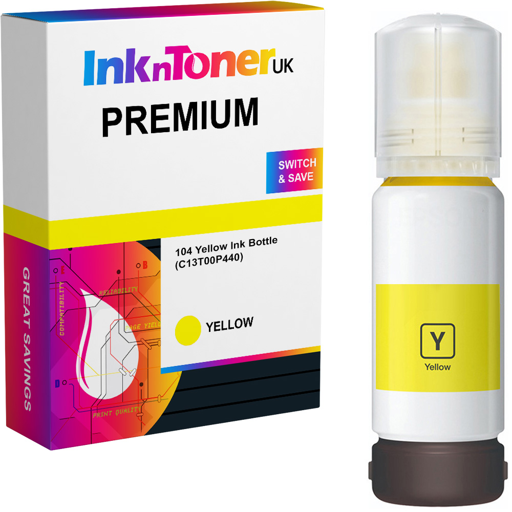 Premium Compatible Epson 104 Yellow Ink Bottle (C13T00P440)