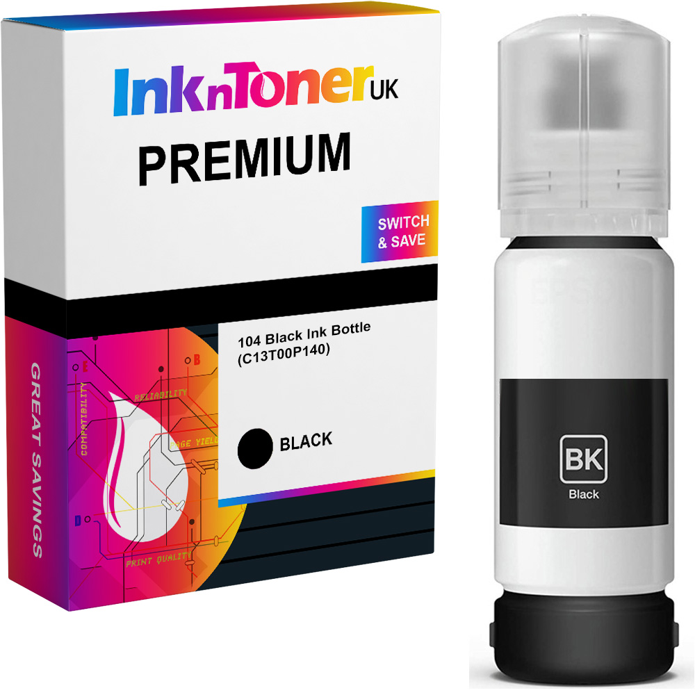 Premium Compatible Epson 104 Black Ink Bottle (C13T00P140)