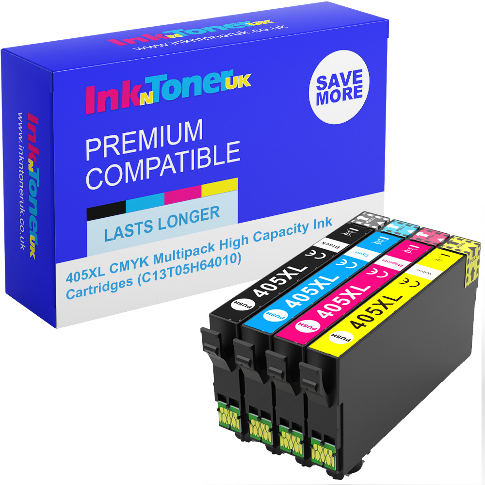 Premium Compatible Epson 405XL CMYK Multipack High Capacity Ink Cartridges (C13T05H64010) T05H6 Suitcase