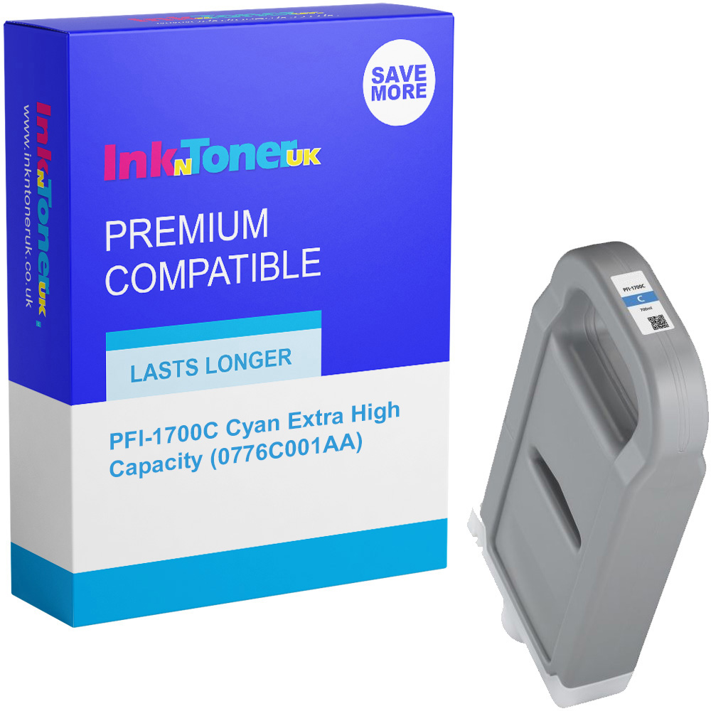 Premium Compatible Canon PFI-1700C Cyan Extra High Capacity Ink Cartridge (0776C001AA)