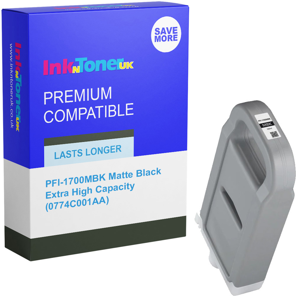 Premium Compatible Canon PFI-1700MBK Matte Black Extra High Capacity Ink Cartridge (0774C001AA)