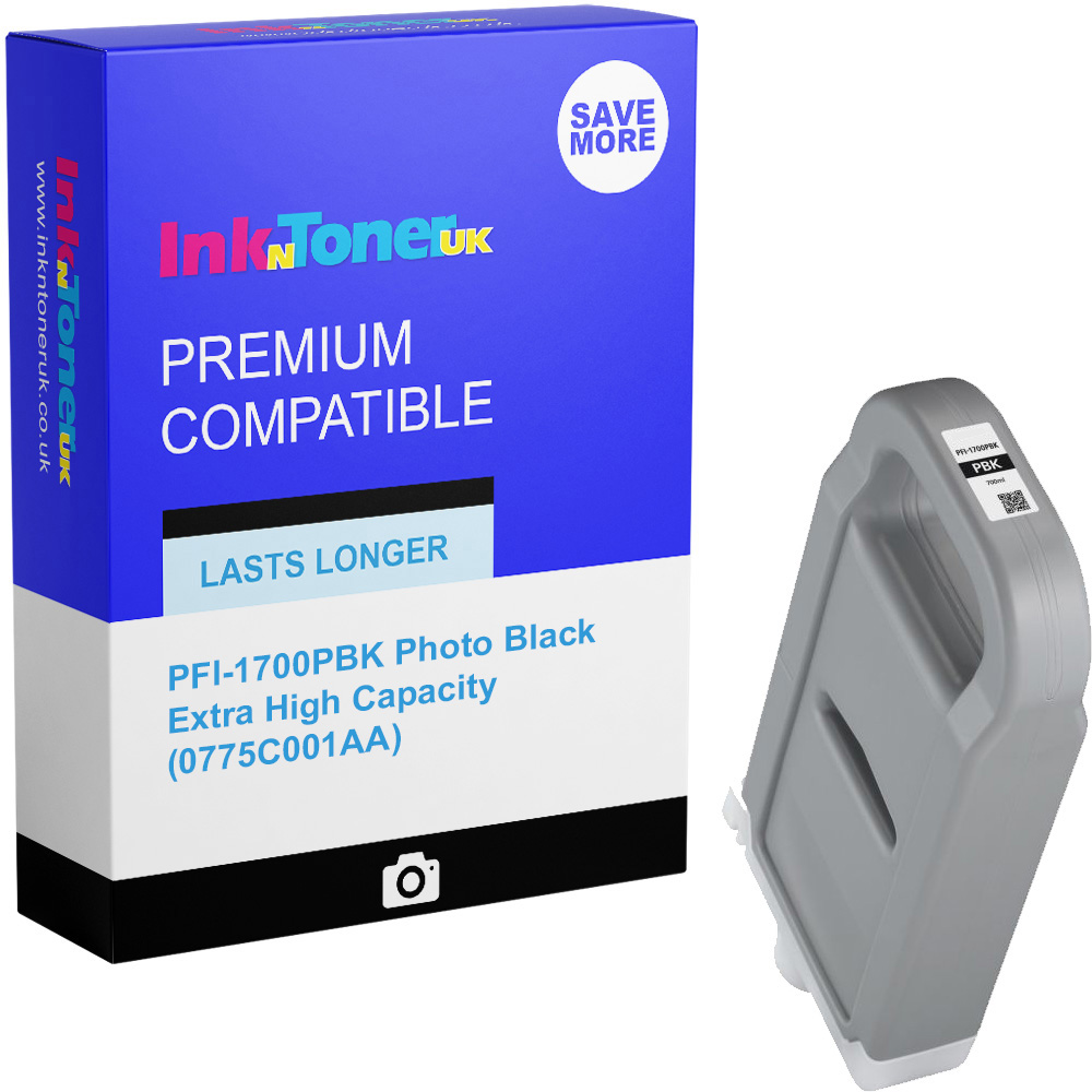 Premium Compatible Canon PFI-1700PBK Photo Black Extra High Capacity Ink Cartridge (0775C001AA)