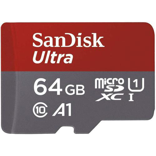 Original SanDisk Ultra Class 10 64GB MicroSDXC + SD Adapter (SDSQUNR-064G-GN6)