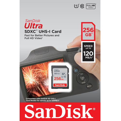 Original SanDisk Ultra Class 10 256GB SDXC Memory Card (SDSDUN4-256G-GN6)