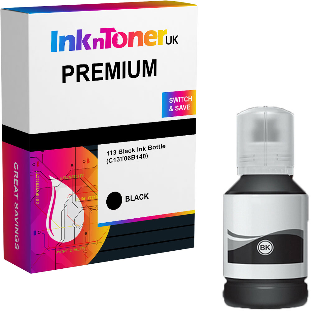 Premium Compatible Epson 113 Black Ink Bottle (C13T06B140)