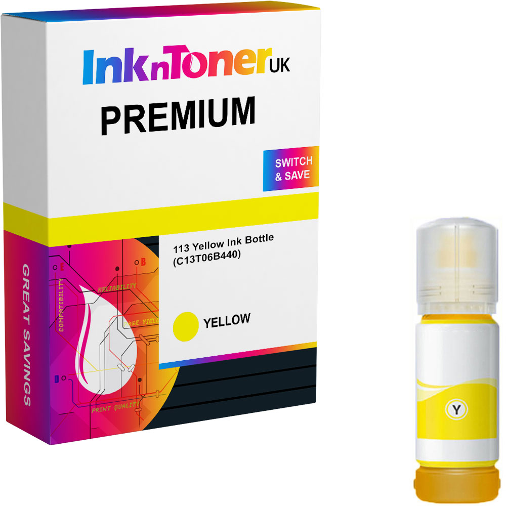 Premium Compatible Epson 113 Yellow Ink Bottle (C13T06B440)