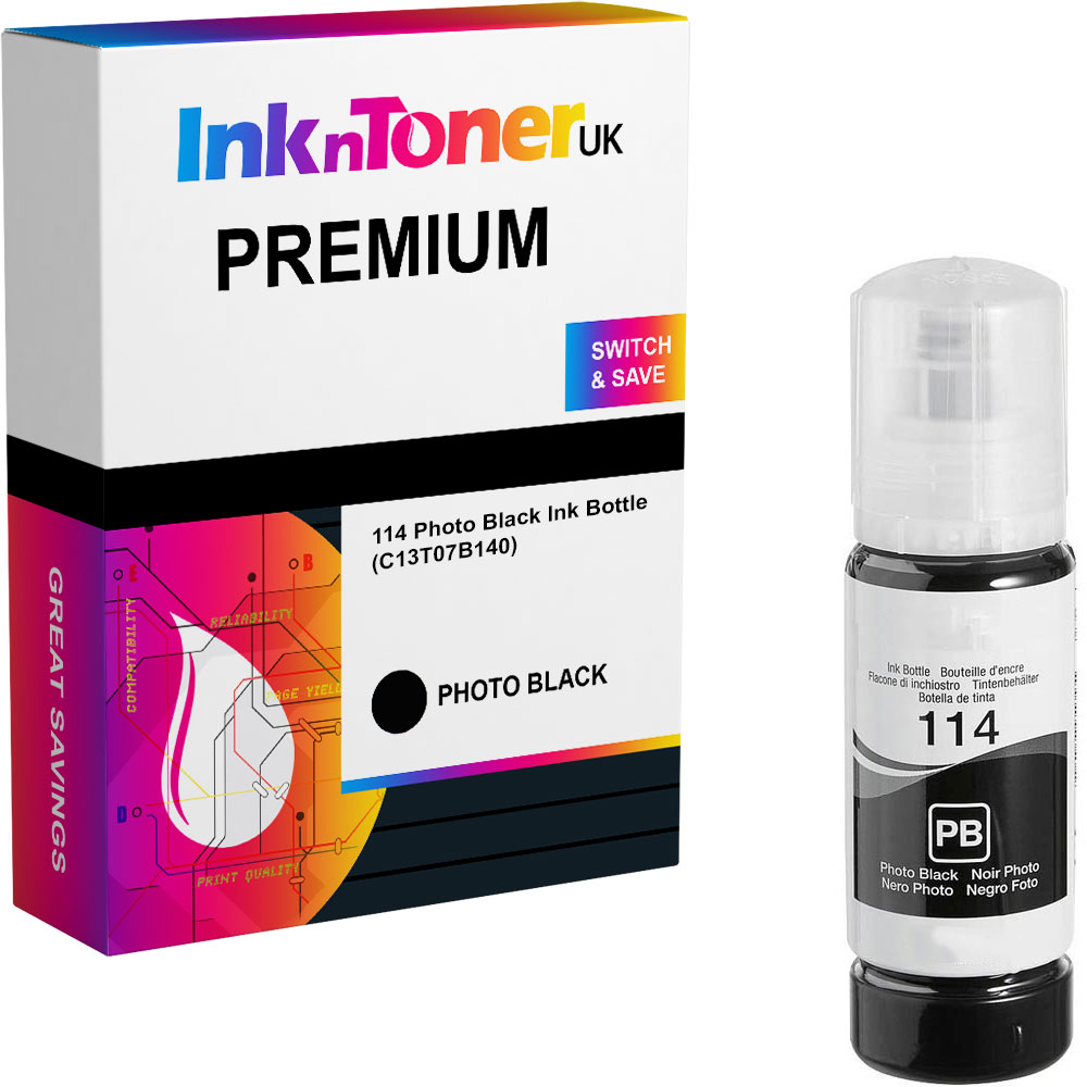 Premium Compatible Epson 114 Photo Black Ink Bottle (C13T07B140)