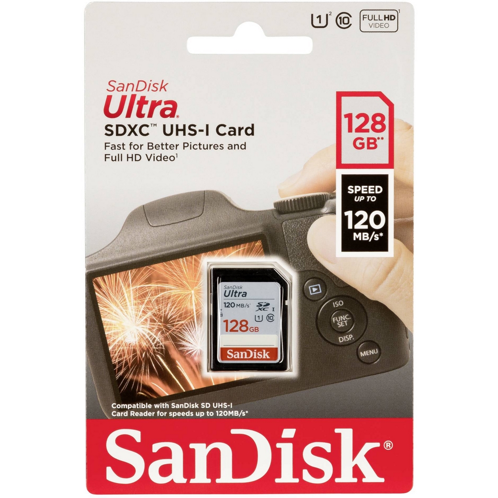 Original SanDisk Ultra Class 10 128GB SDXC Flash Memory Card (SDSDUN4-128G-GN6IN)