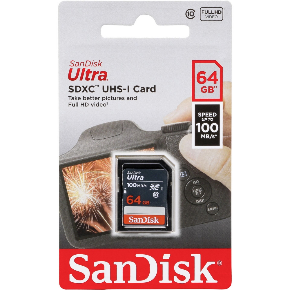 Original Sandisk Ultra 64Gb Sdxc Uhsi Class 10 Memory Card Up To 100Mbs (SDSDUNR-064G-GN3IN)